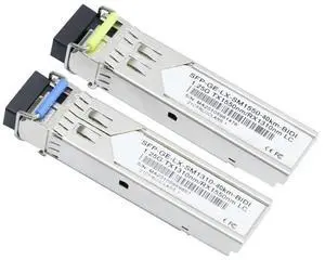 1Pair Gigabit Fiber SFP Module 1.25G Single Mode 40km LC 1310nm/1550nm Compatible with Multiple Types of Switches-AB01
