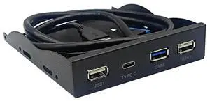 USB3.2 GEN1 TYPE-C Floppy Drive Panel 3.5-Inch HUB 19PIN to C Port Reversible Plug-in 5Gbps-AB01