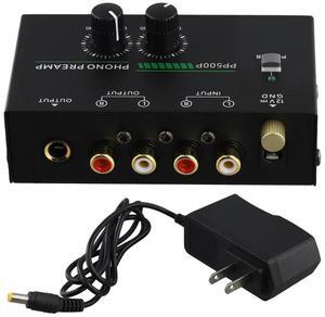 Phono Turntable Preamp, Phonograph Preamplifier with R C A Input, TRS Output, for Turntable Record Play US Plug-AB01