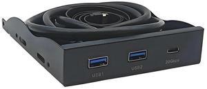 3.5 Inch Desktop Floppy Bay Front Panel with 2 X USB 3.0 Type-A & 20Gbps Type-C Connector for PC Computer Case-AB01