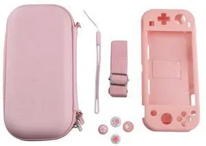 Pink Carrying Case Compatible with , Portable Bag for Switch Lite with Storage-AB01