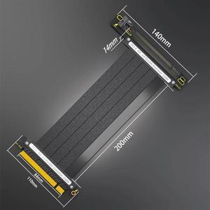 PCIE 4.0 Extension Cable, 16x Shielded High Speed GPU Riser Cable with PCI Express Port GPU Extension Card, 20cm 180°-AB01