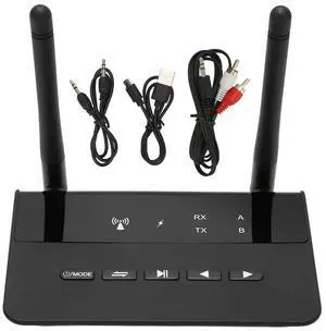 Bluetooth 5.2 Transmitter Receiver, 2-in-1 Wireless 200Ft Long Range Audio Adapter with CSR Chip, for Speaker Car-AB01