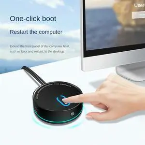 Computer Desktop Switch Internet Cafe Universal USB3.0 Home Desktop External Power Extension Button,Out USB with Audio-AB01