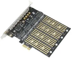 PCIe To NVME Adapter B Key M2 M.2 4 Port NGFF SATA SSD 10 Gbps To PCI Express X1 Adapter PCI-E M.2 Expansion Card Riser-AB01
