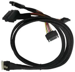 Hard Drive Cable SFF8654(8I) Slim SAS to 2SFF8639 NVMe U.2 Hard Drive Cable Multi-Functional Hard Drive Accessories-AB01