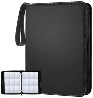 Trading Card Binder 900 Pockets, 9-Pocket Card Collection Binder,For Game/Football/Baseball Card Black-AB01