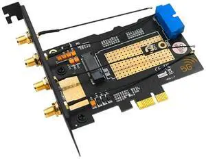 M.2 B Key USB3.0 & PCIe 5G Dual Bus 5G-WWAN Card Adapter Card, Desktop Adapter Card with 4 Antennas SIM Slots-AB01