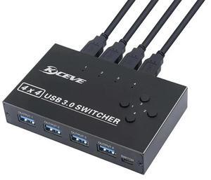 USB 3.0 Switcher KM Switch Selector 4 Computer Laptop PC Desktops Hub Splitter KVM for Pro Keyboard Mouse-AB01