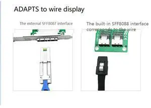 MiniSAS Adapter Card SFF-8087 to SFF-8088 Dual Port SAS Card Internal to External Card-AB01
