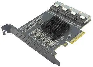 PCI Express X4 to 4 Port MiniSAS SFF-8073 Expansion Card Riser PCIE to 16 Port SATA 3.0 6Gbps Controller LT8638 Chip for Desktop