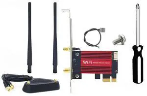 WiFi 7 BE200 Pro Pcie Wireless Network Adapter+8DB Antenna BT5.4 Tri Band 2.4G/5G/6GHz BE200 WiFi Card for Win11 Linux-AB01