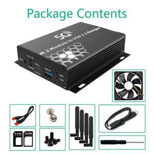 M.2 NGFF 4G/5G Module to USB 3.0 Adapter M2 Wifi Card Converter Riser Board with Antenna Cooler Fan SIM Card Slot-AB01