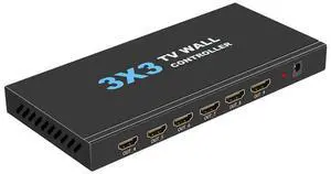 4K 3X3 -Compatible TV Video Wall Controller 3X4/4X3/ Multi Video Screen Processor Switcher with Remote EU Plug-AB01
