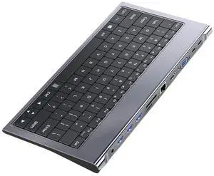 11 in 1 Keyboard Usb C Docking Station with 100W PD, 4K , VGA, Ethernet, Card Reader, USB 3.0, Aux USB C HUB for Laptop-AB01