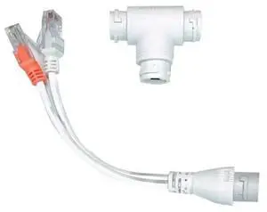 2in1 POE Splitter Networks Cable Connector for Security Camera Installation Three-way RJ45 Connector Accessories