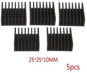 5Pcs 25*25*10mm Aluminum Heatsink Block Computer Cooler Radiator Electronic Chip Radiator Cooling Pads
