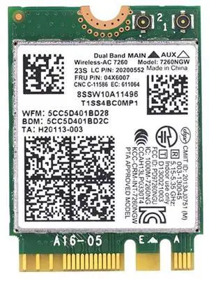 Wifi BT4.0  Card 1200M for T440 X240 B40 B50 Y40 Y70 Y50 FRU: 04X6007 forWireless-AC 7260NGW 7260AC
