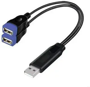 USB Splitter Cable Double USB Female to Male Adapter for Data Transfer and Charging USB Extension Cord Data