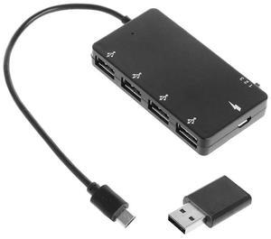 Micro USB OTG 4 Port Hub Power Charging Adapter Cable For Smartphone Tablet
