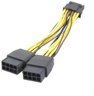 12cm Double 8Pin6+2PINto 16Pin 12+4Pin Power Adapter Cable for RTX4070 12VHPWR