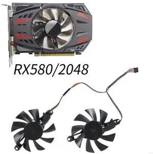 80mm 4Pin Graphics Card Cooling Fan GPU Coolers Replacement Fan for RX580 2048 Graphics Card Management Accessories