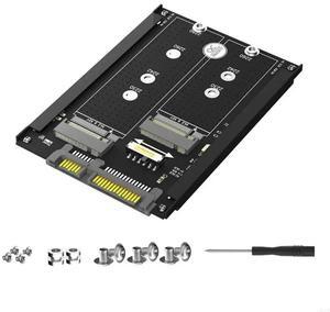 Double M.2 Key SSDs to SATA3.0 Adapter Card Socket Enclosure for Computer