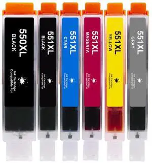 550XL 551XL Ink Cartridges Replacement for PGI-550 CLI-551 Compatible for PIXMA IP7250 IP8750 MX925 MG5650 IX6850