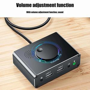 External Sound Card USB Adapter with Volumes Adjustment Stereo Sound Card with 3.5mm Microphone Port for Laptop Desktop