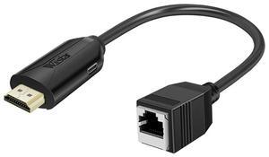 HDMI-compatible Extension Cable with Integrated Soldering RJ45 Lan Ethernet Extender TX RX Female Male with Power Cable