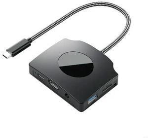 USB C Hub with 2 USB3.0 Port Monitors Laptop Docking Station HDTV USB C Power Delivery Card Reader Portable Converters
