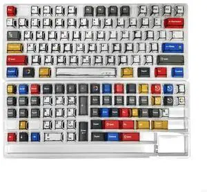 Colorful PBT Keycaps 136Keys 10mm Height Heat Sublimated for Game Keyboards