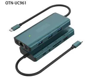USB C Hub, 9 in 1 Type C Multiport Adapter with 1000M Ethernet Port, 4K30Hz HDTV Port, 3 USB3.0 Ports 100W Charging Dock
