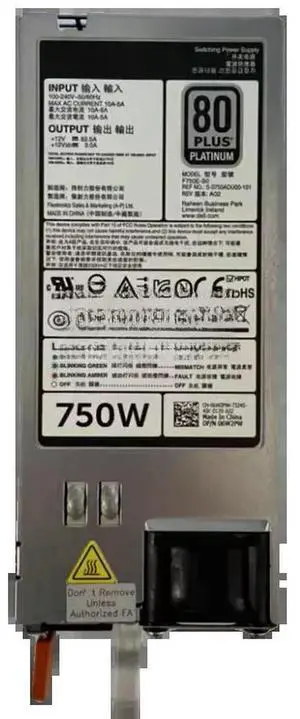For R720 06W2PW 0D5MW8 05NF18 09PXCV 750W Server Power Supply