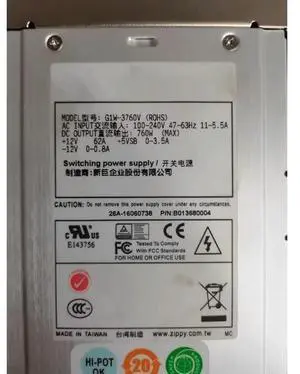 For G1W-3760V 760W 2U Server Redundant Power Supply Module