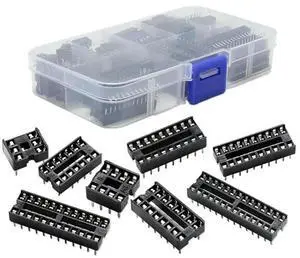 66PCS/Lot DIP IC Sockets Adaptor Solder Type 6/8/14/16/18/20/24/28 pins DIP IC Socket set electronic diy assortment kit MCU seat