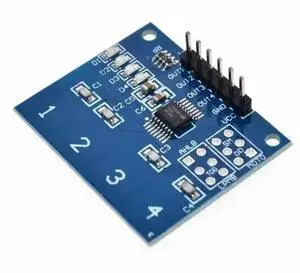 TTP224 4-Channel Digital Touch Sensor Module Capacitive Touch Switch Button 2.4V-5.5V Board Can Set Output Mode For DIY