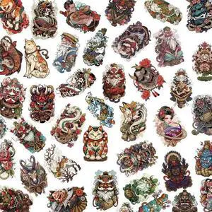 50pcs Japanese Tattooing Art Sticker Waterproof and Easy to Apply Decal