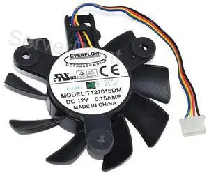 For DC12V 0.15AMP 6.5CM Pitch 4.7CM EVERFLOW T127015DM Four Lines Graphics Card Cooler Fan