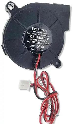For EverCool EC5015M12S DC 12V 0.15A 50x50x15mm 2-Wire Server Cooler Fan
