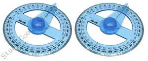 2 Pcs Clear Protractor Ruler 360 Degree Circle Protractor Plastic Math Protractor Measuring Tool for School