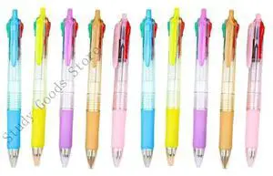 10pcs Retractable Ballpoint Pen Ballpoint Pen 1.0mm 4 in 1 Multicoloured Pen Simple Writing Pen School Supplies