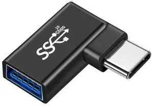 High Speed USB C Male to USB Female Adapter 90 Degree Bend plugs & Plays for Car