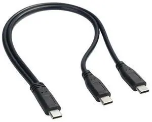 30cm USB Type C to Two Type C Male Cable Fast Speed Charging Cord for Smartphones and Tablets Power Supply
