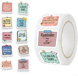500Pcs Inspirational Sticker Motivational Quote Label Sticker for Water Bottle Scrapbook Journal Laptop Guitar Luggage