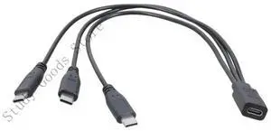 Type C Splitter Cable Triple Port Charging Cord 30cm Length Charging Cable 5V3A Fast Cord for Multiple Devices