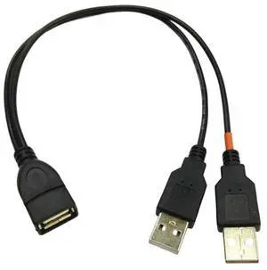 Reliable USB2.0 Y Splitter USB Extension Cable for Enhances Device Connectivity