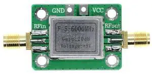 5M-6GHz Broadband High Gains 20dB LNA Low Noise RF Amplifier Module Ham Radio with Shielding Shell for Shortwave FM TV