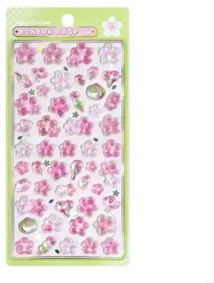 3D Flower Embossed Sticker Scrapbooking Decorative Sticker for Journal Laptop