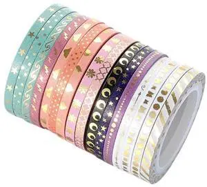 16 Roll Washis Tape Glittering Crafting Tape Decorative Tape for Gift Warpping